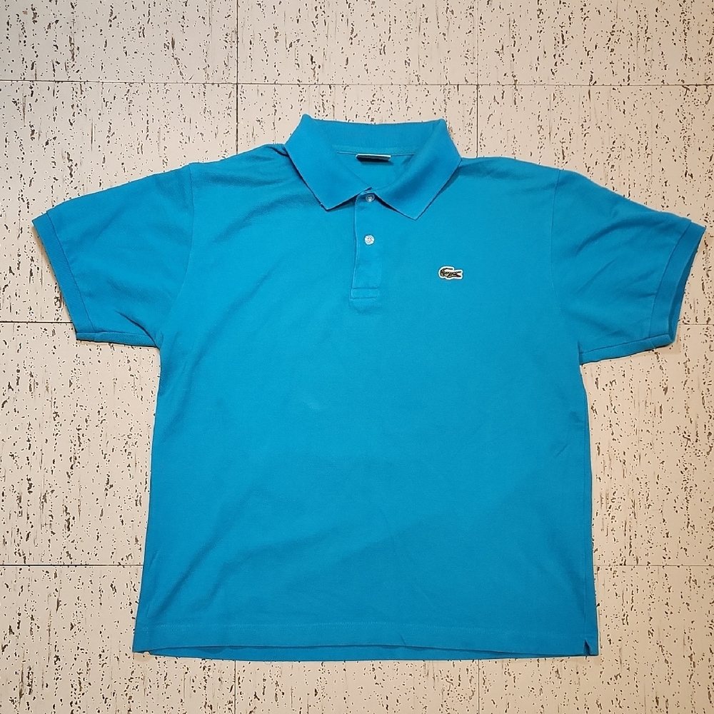 Lacoste Blue 1/4 Button Down Casual Polo Shirt Vintage 90s